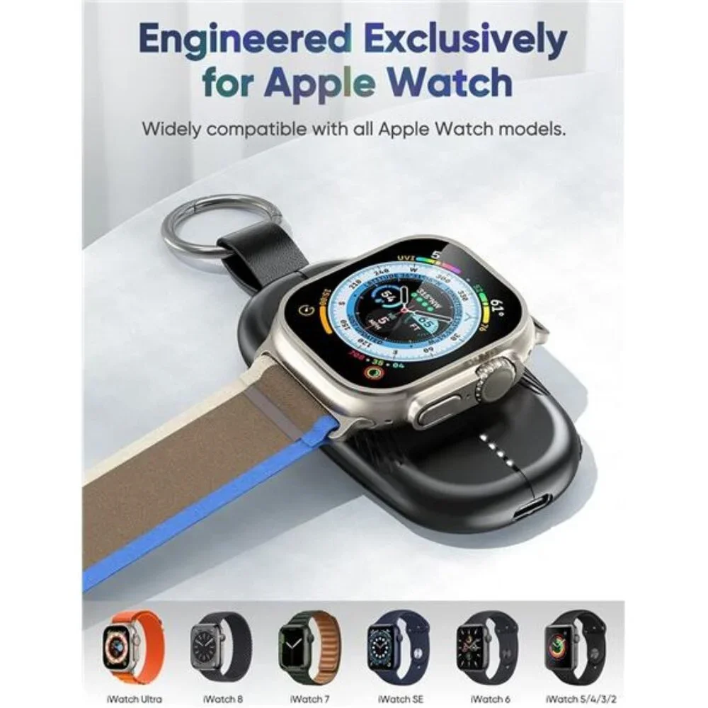 Portable Charger for Apple Watch, 1200mAh Magnetic Keychain Wireless Power Bank